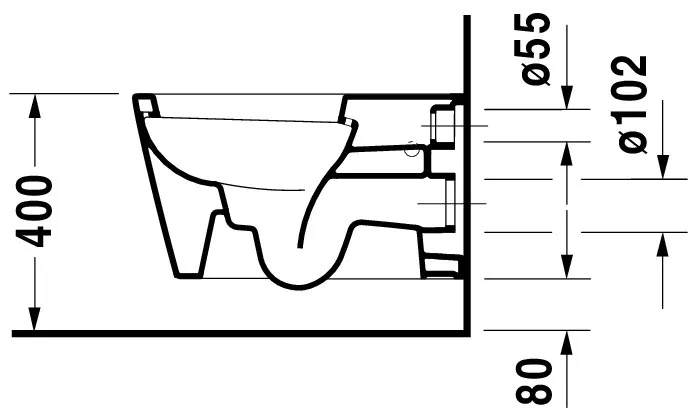 Wand-Tiefspül-WC „Starck 1“ 41 × 32 × 57,5 cm