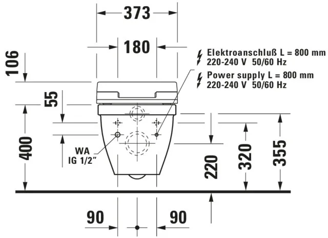 Duravit WC-Sitz mit Unterdusche (elektrisch) „SensoWash® Slim“