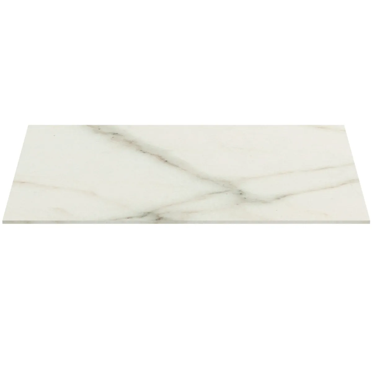 Waschtischplatte Conca, aus Keramik, 602x505x6mm, Marmor Noir Desir