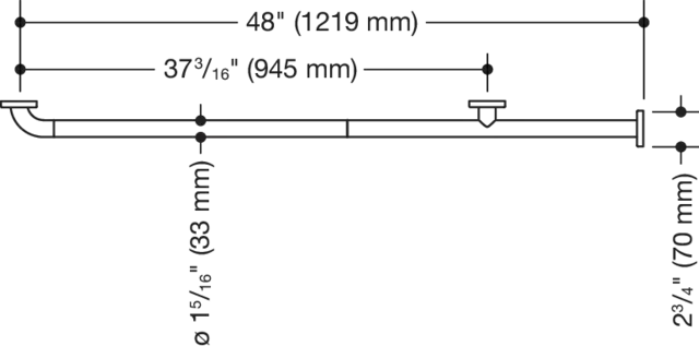 Haltegr.f.WC-Kabinen (USA), S801, matt, AM:48´´ reinweiß Haltegr.f.WC-Kabinen (USA), S801, matt, AM:48´´ reinweiß