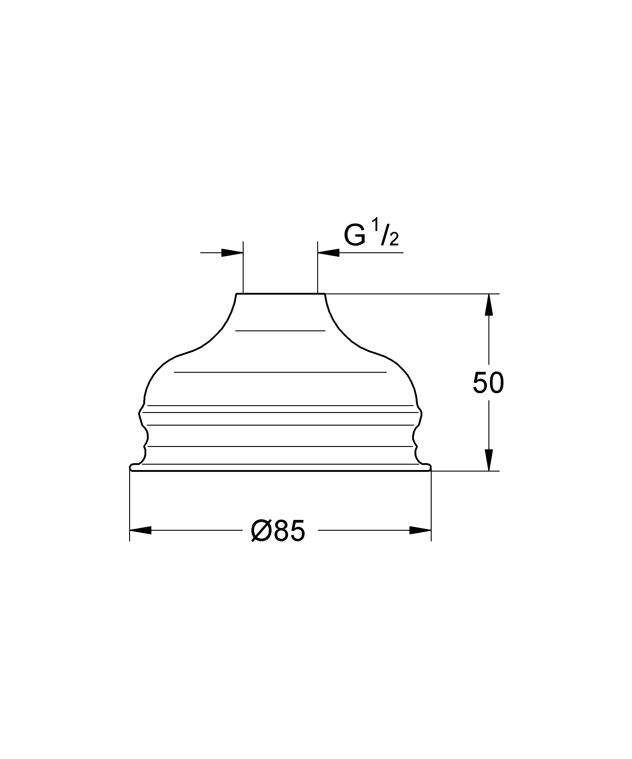 Kopfbrause Relexa Basic 85 28404, 1 Strahlart, Material Messingblech, chrom