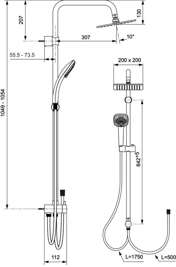 Ideal Standard Duschsystem „Idealrain Cube“