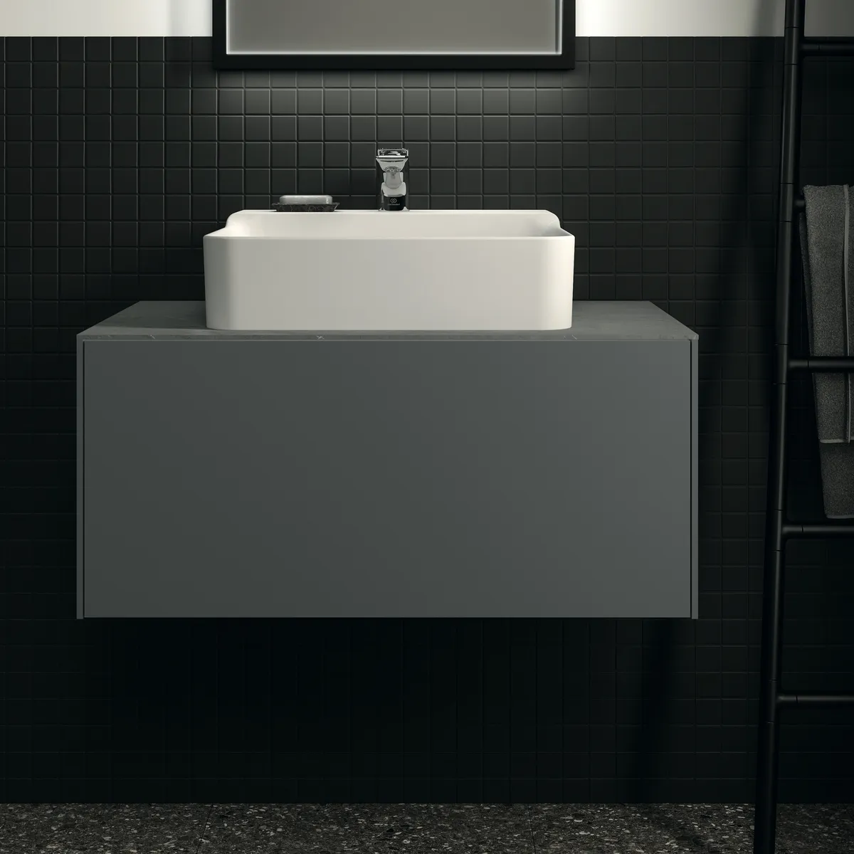 Ideal Standard Waschtischunterschrank „Conca“ 80 × 36 × 50,5 cm Anthrazit matt lackiert Ideal Standard Waschtischunterschrank „Conca“ 80 × 36 × 50,5 cm Anthrazit matt lackiert