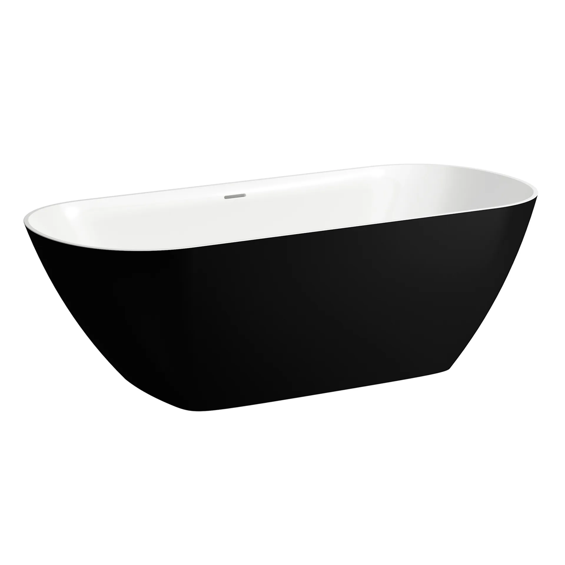 Laufen Badewanne „LUA“ freistehend 170 × 75 cm in Schwarz (matt) / Weiß