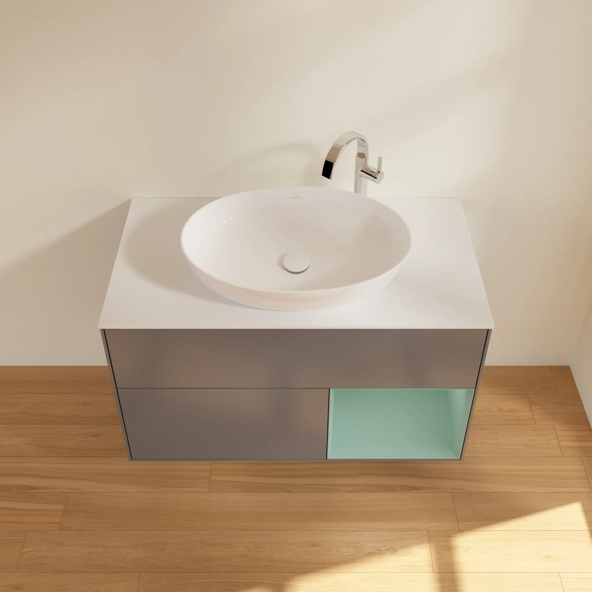 Villeroy & Boch Waschtischunterschrank „Finion“ für Schrankwaschtisch 1000 × 603 × 501 mm Anthracite Matt Lacquer, für Becken mittig, mit Hahnlochbohrung Villeroy & Boch Waschtischunterschrank „Finion“ für Schrankwaschtisch 1000 × 603 × 501 mm Anthracite Matt Lacquer, für Becken mittig, mit Hahnlochbohrung