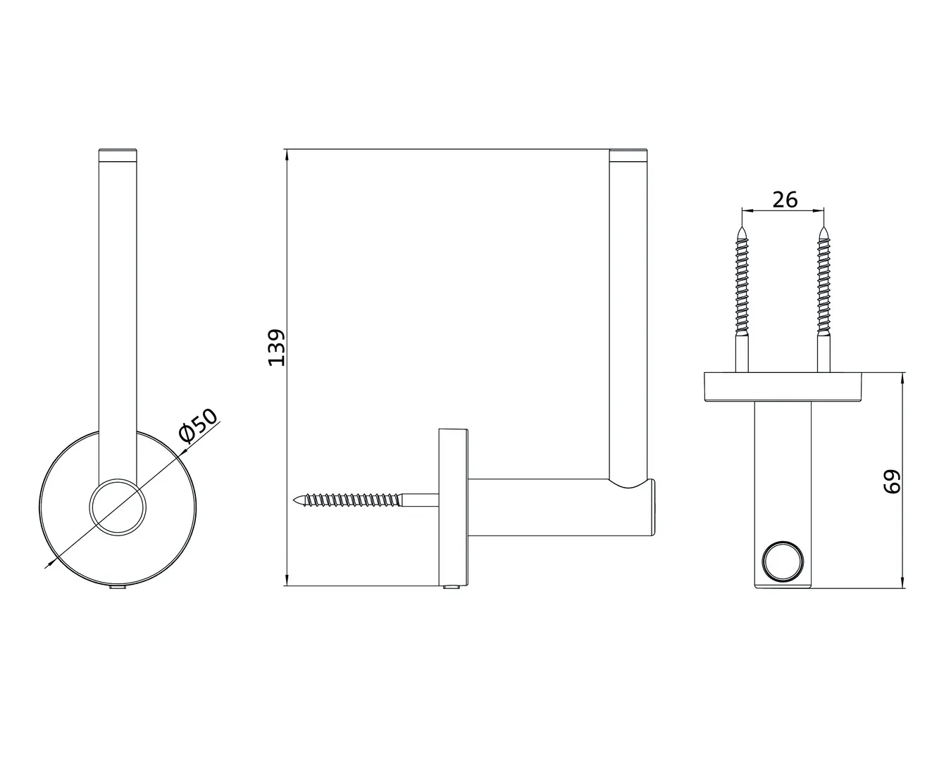 round Reservepapierhalter senkrechtchrom