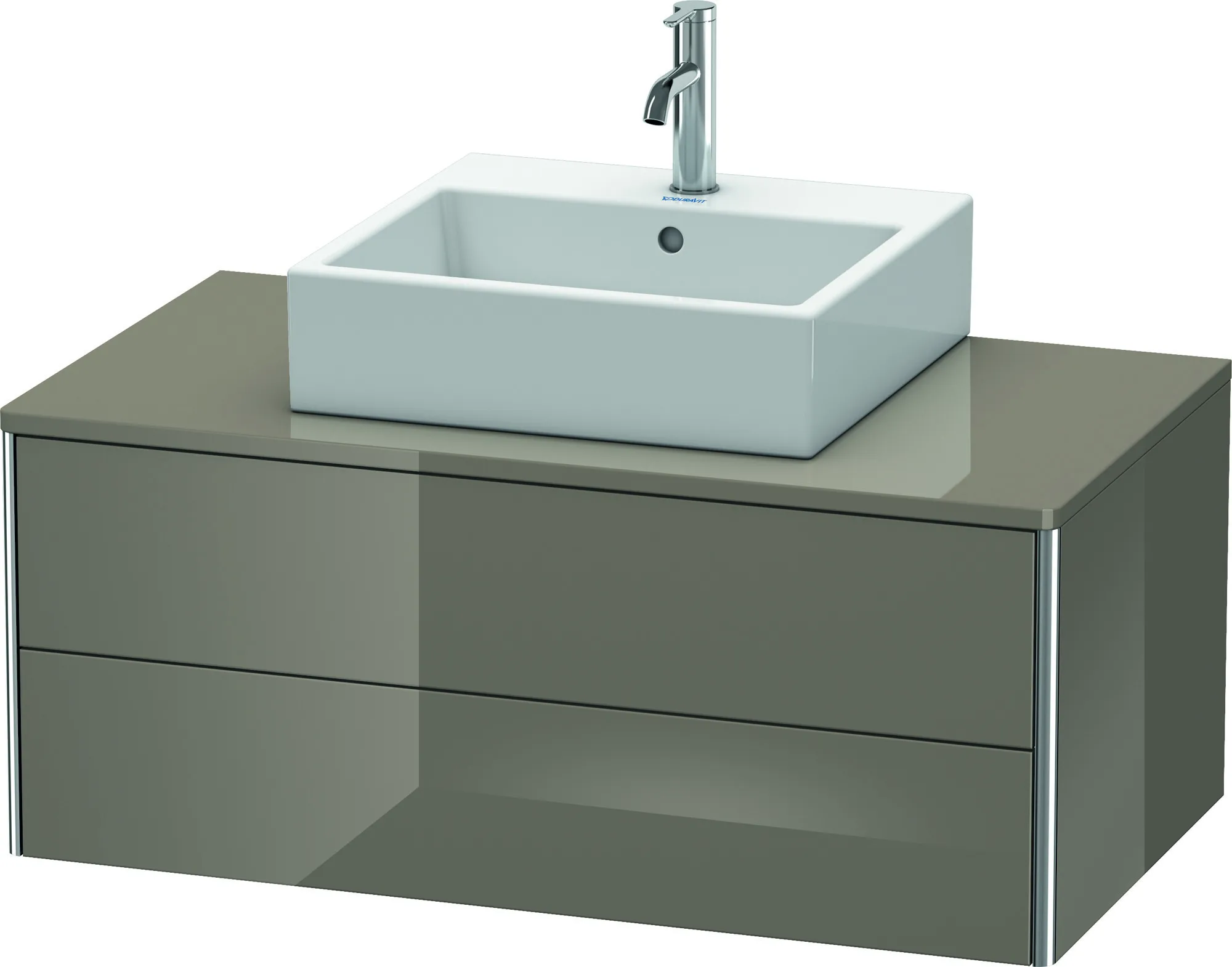 Duravit Waschtischunterschrank wandhängend „XSquare“ 100 × 40 × 54,8 cm Flannel Grey Hochglanz