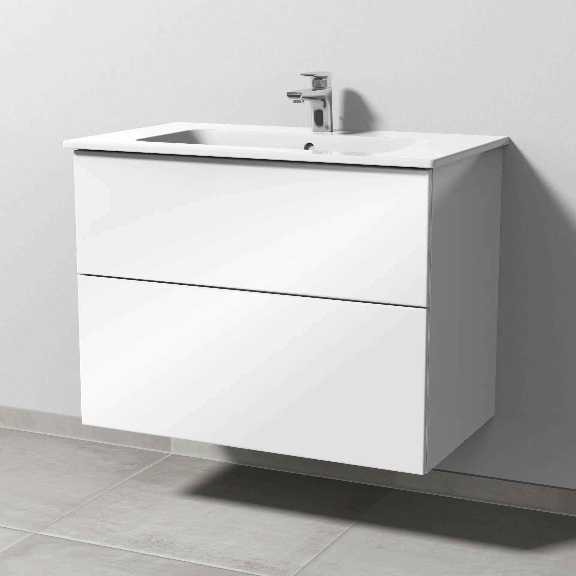 Sanipa Waschtischunterschrank „3way“ passend zu Keramik-Waschtische ME by Starck von Duravit 800 × 613 × 467 mm in Weiß (glanz)