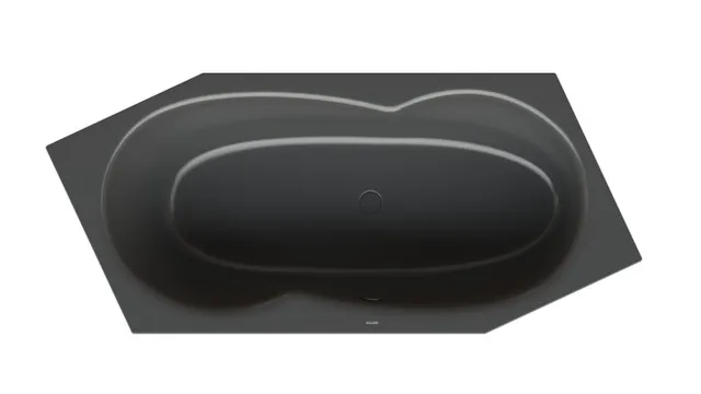 Bette Badewanne BW Sonstige Metric Raven FE, 2060 x 900 mm, 30 mm Randhöhe, 190 l Nutzinhalt, 2-Sitzer, Sechseck, glasierter Titan-Stahl, Überlauf vorne