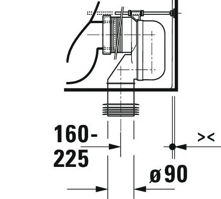 Stand WC für Kombination ME by Starck 650mm, weiß, Tiefspüler, rimmless Stand WC für Kombination ME by Starck 650mm, weiß, Tiefspüler, rimmless