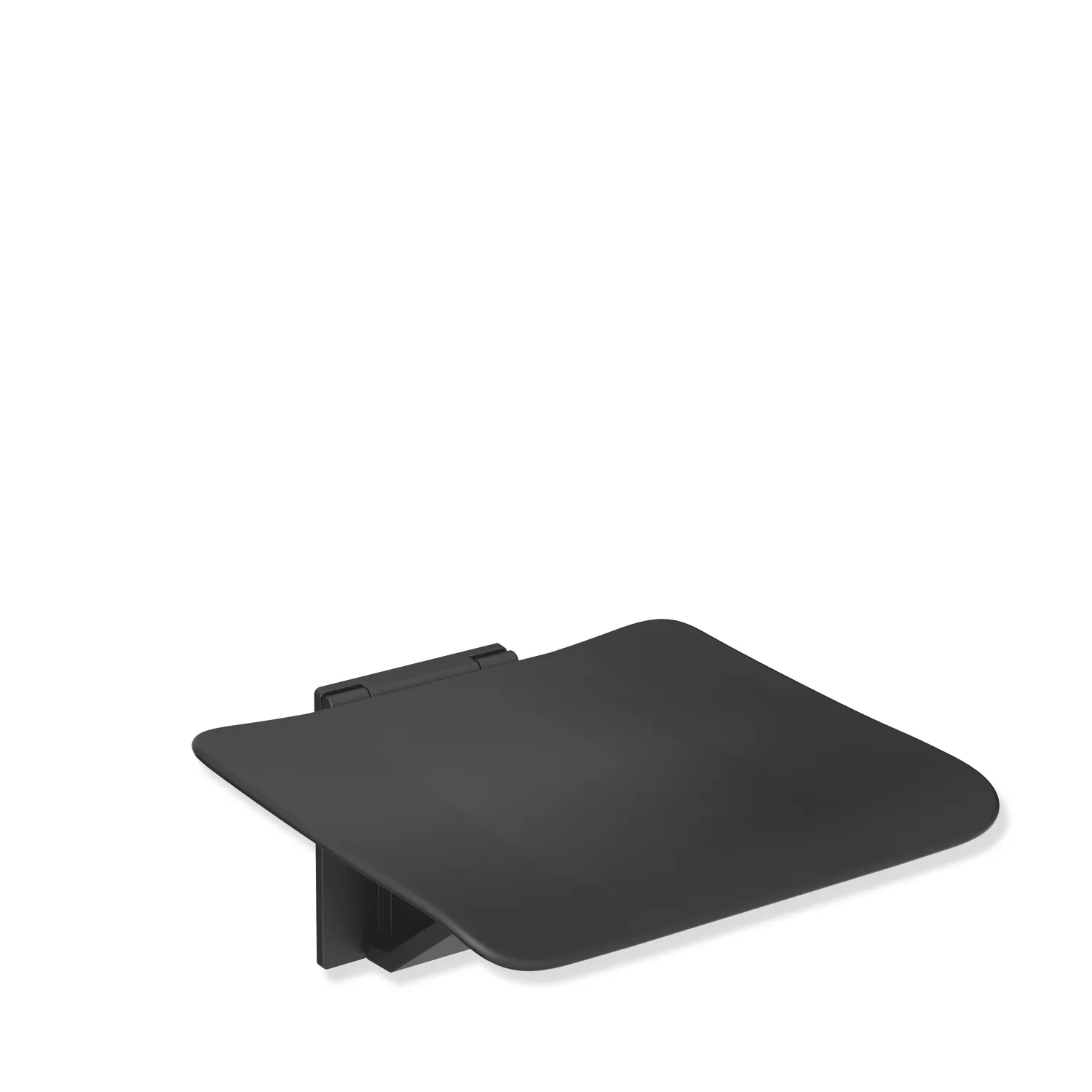 Klappsitz mit Wandstütze, Wandkonsole und Bügel aus Kunststoff passend zur Sitzfläche, in matt, Sitzfläche aus strukturiertem Kunststoff, Sitzfläche 450 mm breit, 450 mm tief, mit zusätzlicher Wandabstützung, in Farbe 90 (Tiefschwarz) Klappsitz mit Wandstütze, Wandkonsole und Bügel aus Kunststoff passend zur Sitzfläche, in matt, Sitzfläche aus strukturiertem Kunststoff, Sitzfläche 450 mm breit, 450 mm tief, mit zusätzlicher Wandabstützung, in Farbe 90 (Tiefschwarz)