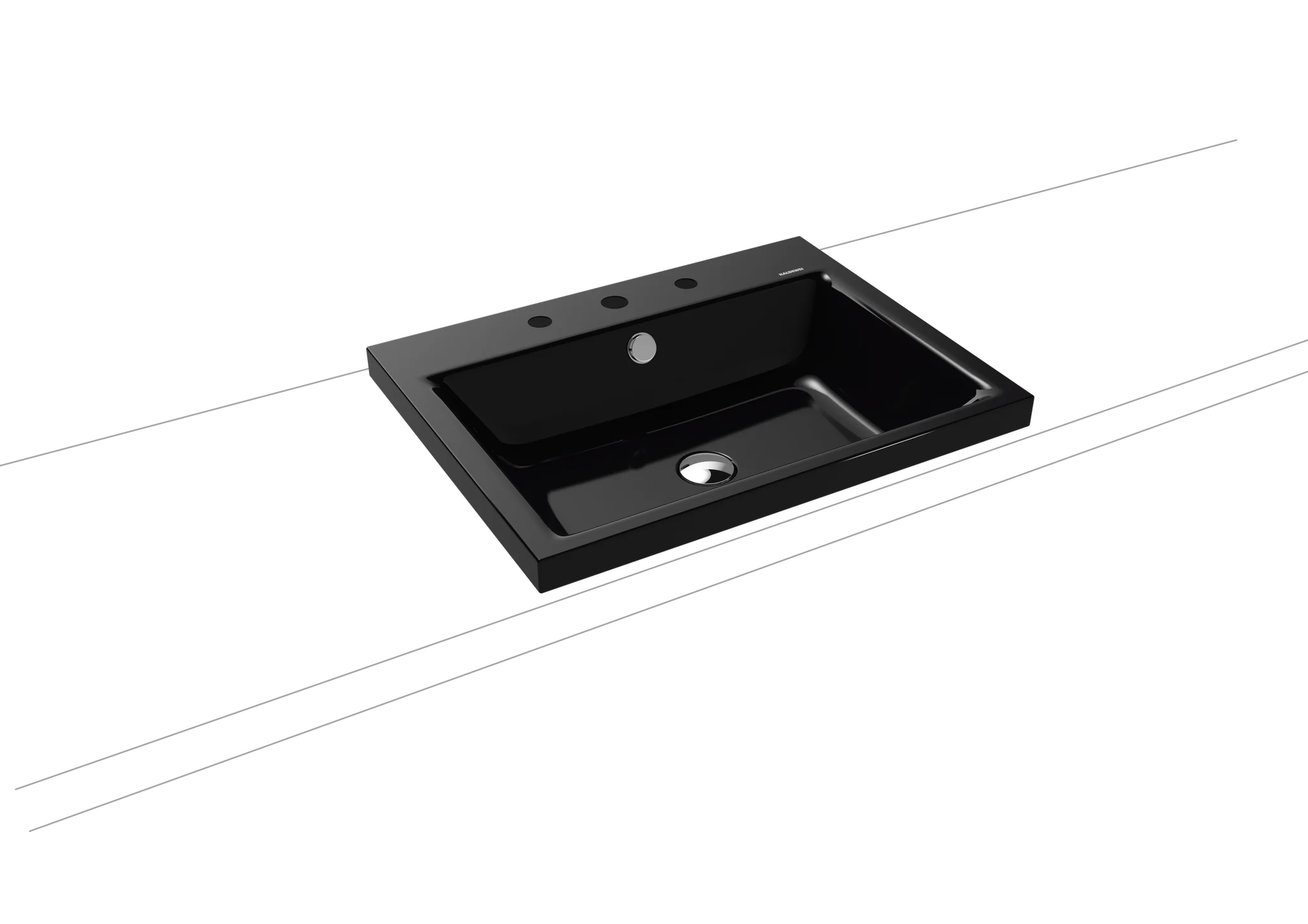 Aufsatzwaschtisch „Puro“ 60 × 46 cm, mit Überlauf in schwarz mit Perl-Effekt