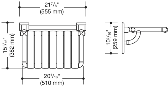 Duschklappsitz „Serie 801“ in Anthrazitgrau Duschklappsitz „Serie 801“ in Anthrazitgrau