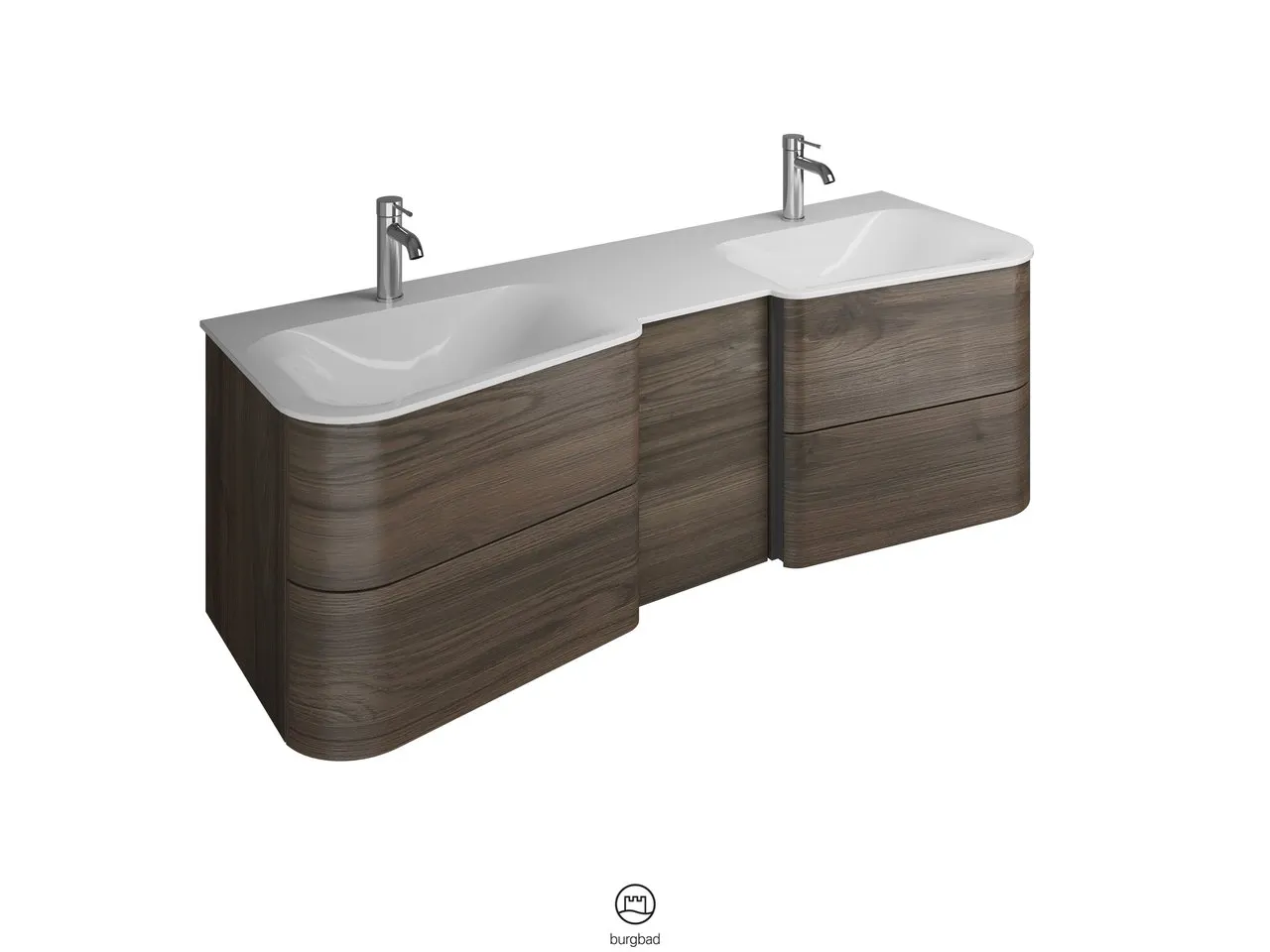 burgbad Badmöbelset „Badu“ Griffleiste, Weiß, in Weiß Matt burgbad Badmöbelset „Badu“ Griffleiste, Weiß, in Weiß Matt