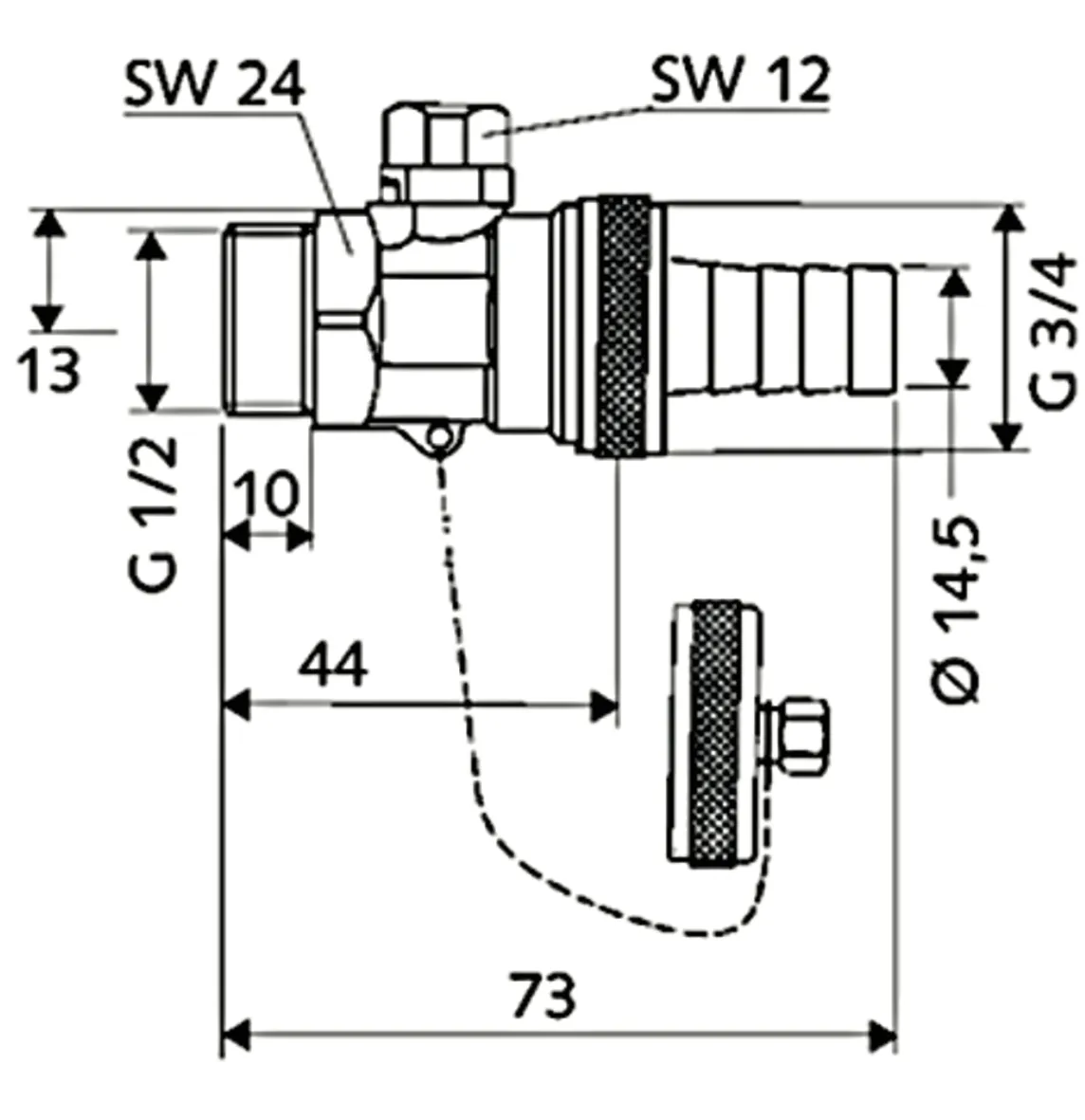F + E-Kugelhahn, Max. Betriebsdruck: 16 bar, Messing F + E-Kugelhahn, Max. Betriebsdruck: 16 bar, Messing