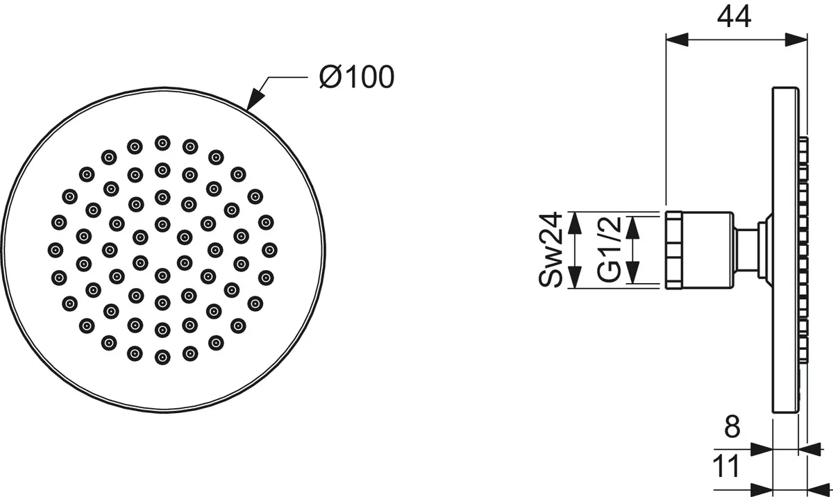 Regenbrause Idealrain Durchmesser:100mm, Chrom Regenbrause Idealrain Durchmesser:100mm, Chrom