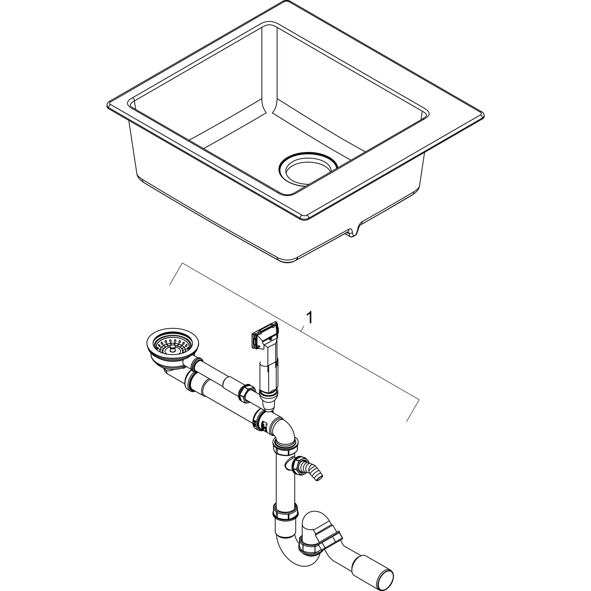 Hansgrohe S53 S530-F500 Einbauspüle 500 Steingrau