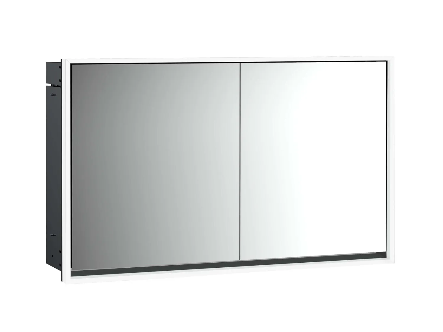 LED-Lichtspiegelschrank Loft Unterputz, 1300 mm, 2-türig schwarz LED-Lichtspiegelschrank Loft Unterputz, 1300 mm, 2-türig schwarz