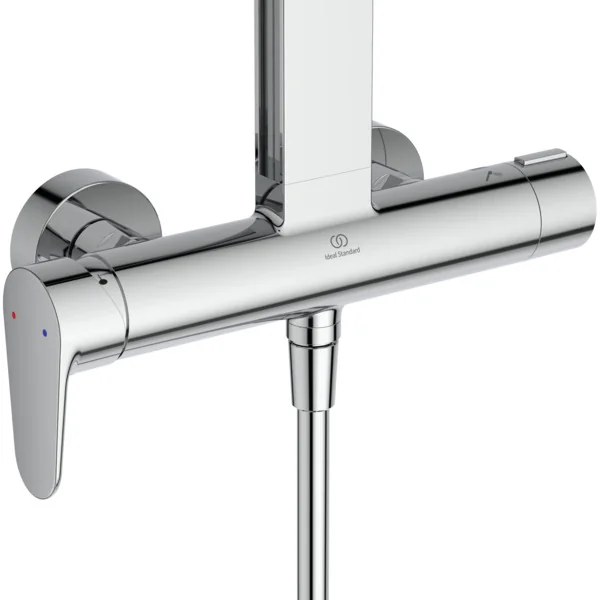 Ideal Standard Ceraflow Alu+ Duschsystem mit Brausearmatur, Chrom, 100% recyceltes Aluminium, 2 Strahlarten für Hand- und Kopfbrause, Idealflex-Brauseschlauch