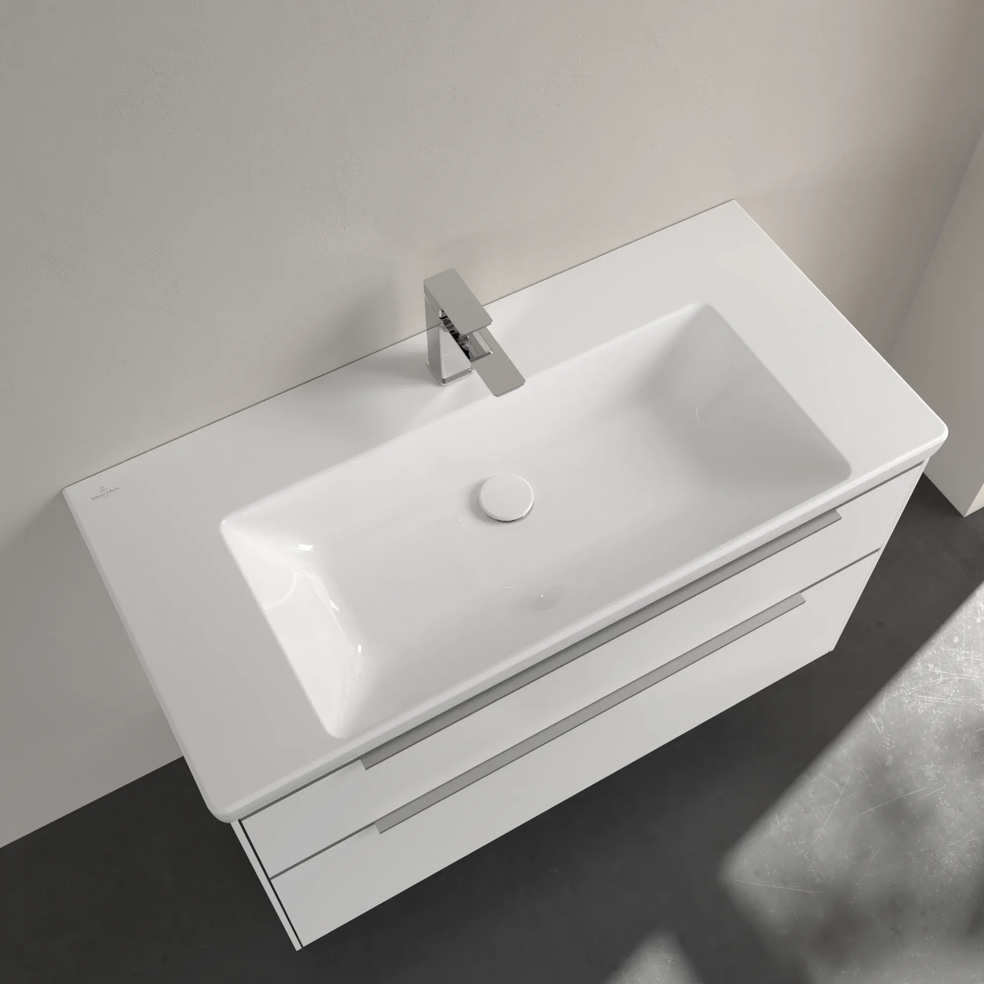 Villeroy & Boch Wandwaschtisch aus TitanCeram „Subway 3.0“ 1000 × 470 × 165 mm mit CeramicPlus