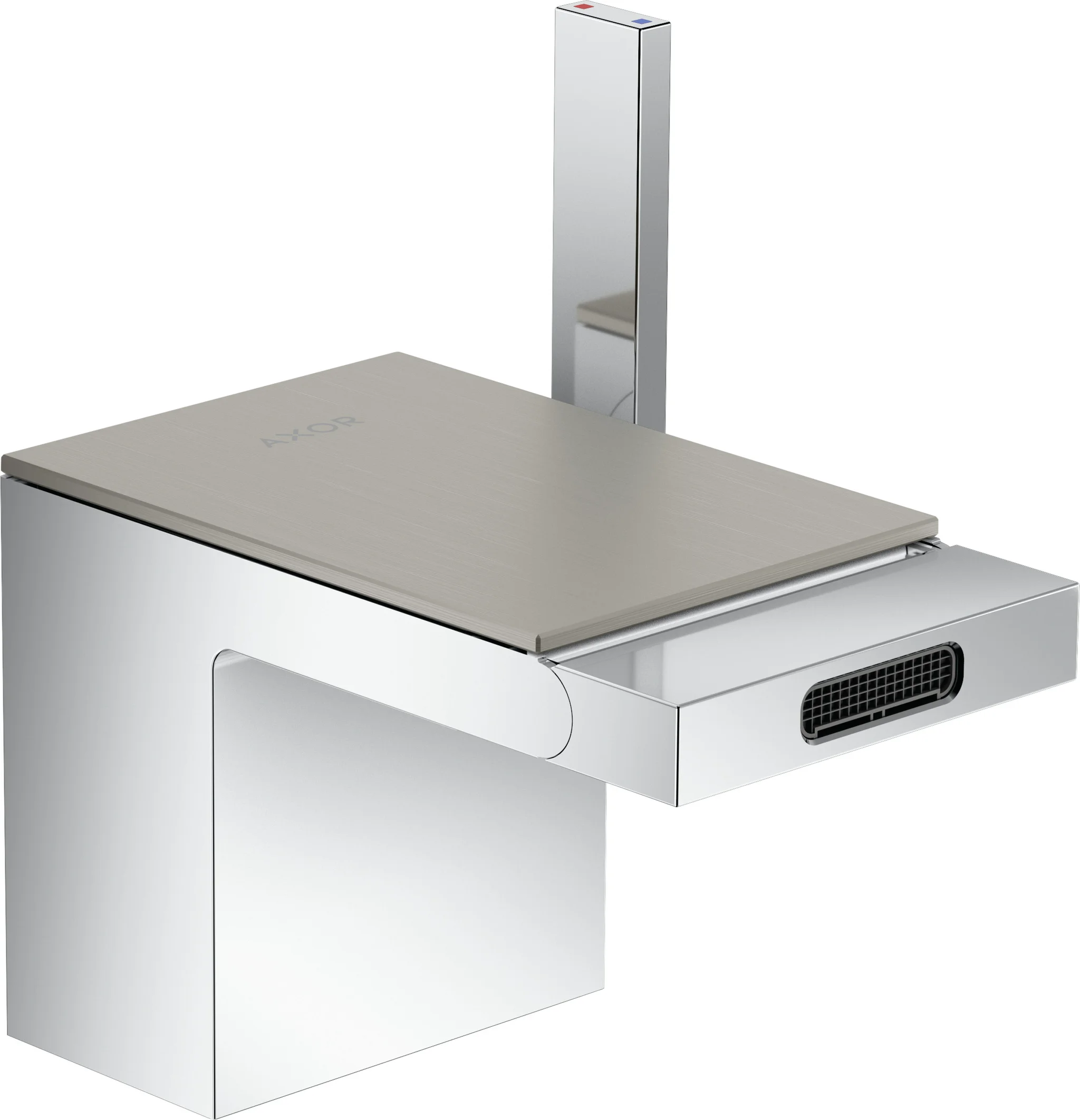 Hansgrohe AXOR MyEdition Bidetmischer - Einhebel-Bidetmischer mit Push-Open Ablaufgarnitur, Chrom, Ausladung 121 mm, Auslaufhöhe 83 mm