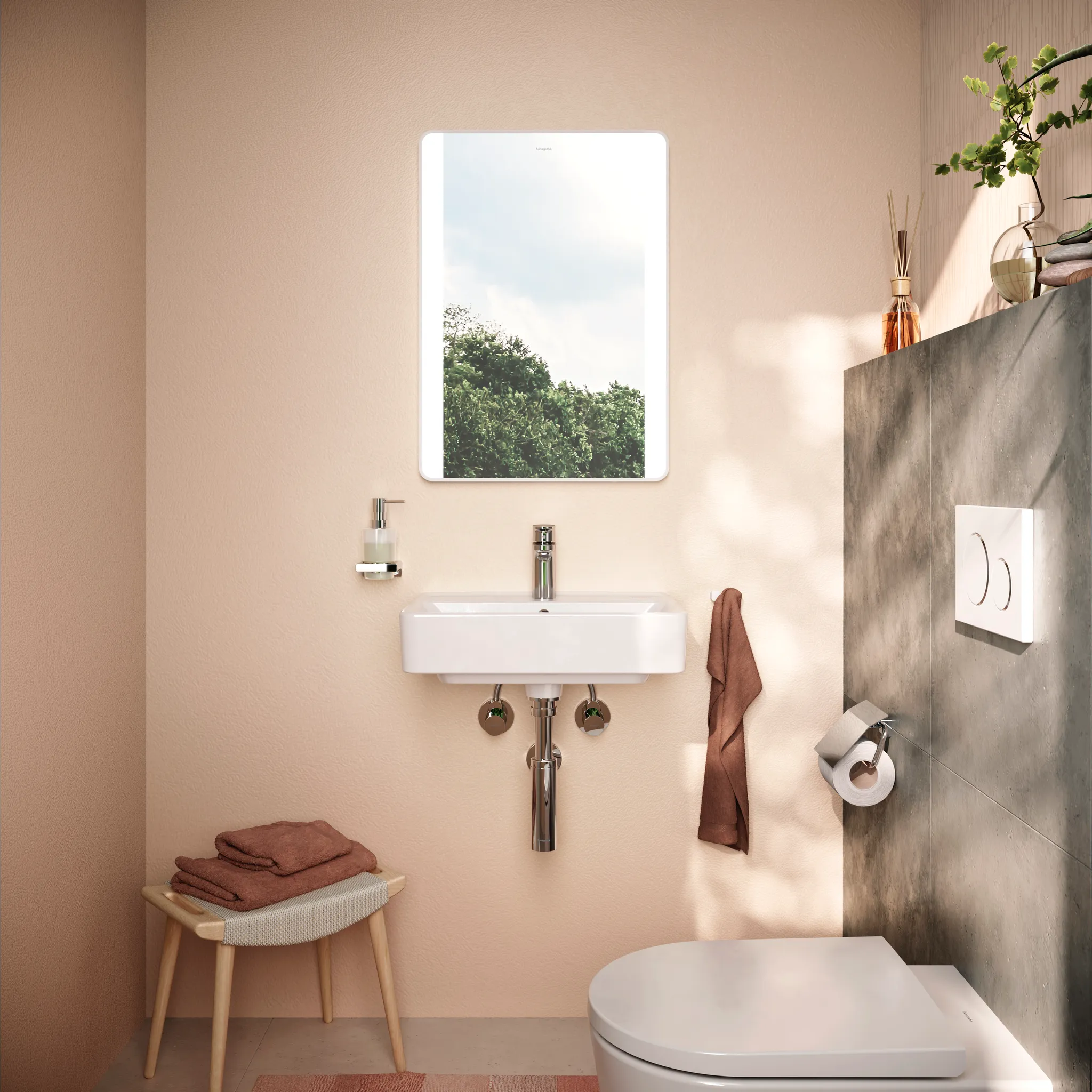 Hansgrohe Spiegel „Xarita Lite Q“ in Mattweiß Hansgrohe Spiegel „Xarita Lite Q“ in Mattweiß