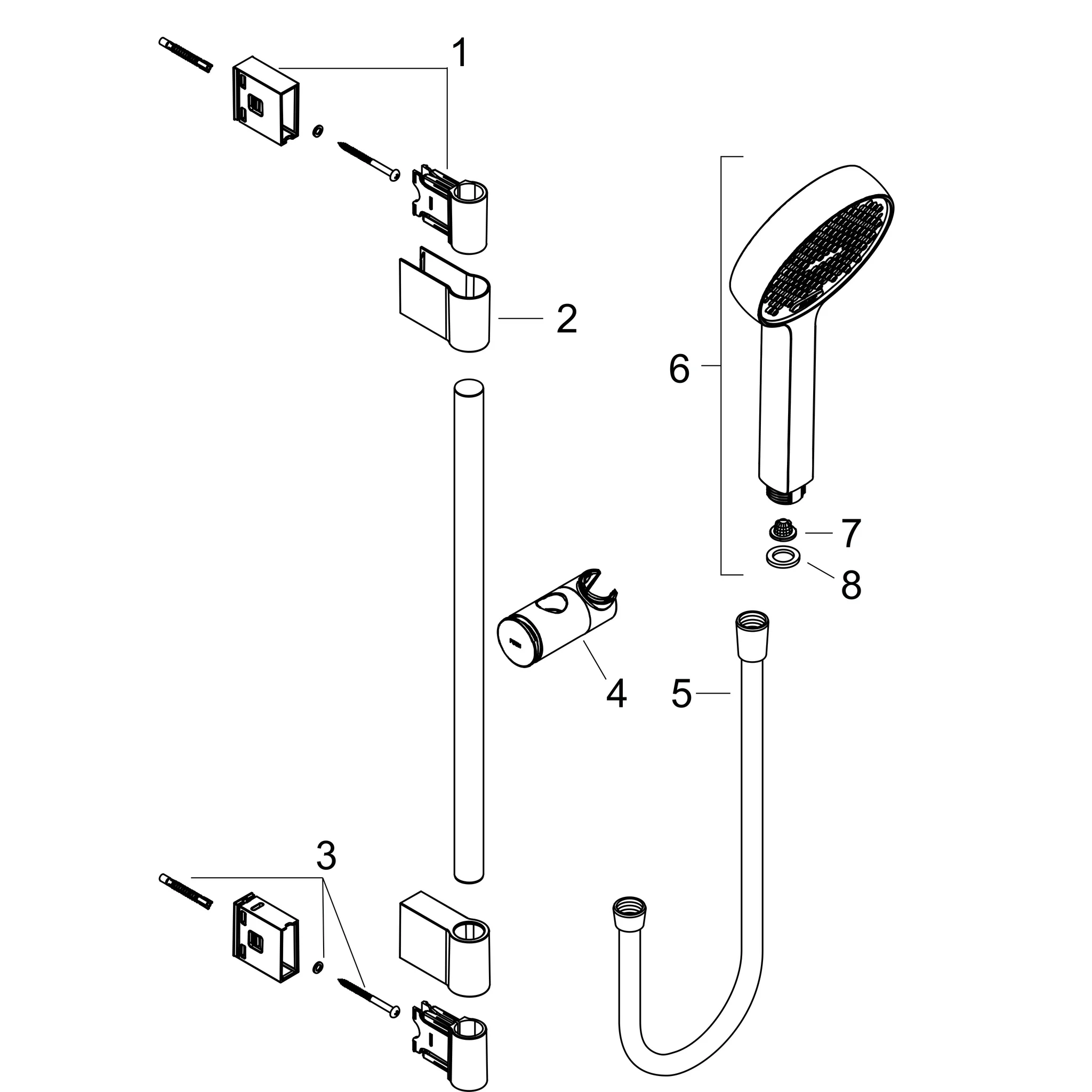 Hansgrohe Activera Select S Brauseset 95 2jet EcoSmart mit Brausestange Varia 105 cm Chrom
