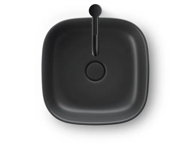 Aufsatzwaschtisch geschliffen „Zencha“ 42 × 42 × 13,5 cm, ohne Hahnlochbohrung in Anthrazit Matt Aufsatzwaschtisch geschliffen „Zencha“ 42 × 42 × 13,5 cm, ohne Hahnlochbohrung in Anthrazit Matt