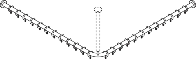 HEWI Duschvorhangstange „Serie 801“ 121,8 × 121,8 cm HEWI Duschvorhangstange „Serie 801“ 121,8 × 121,8 cm