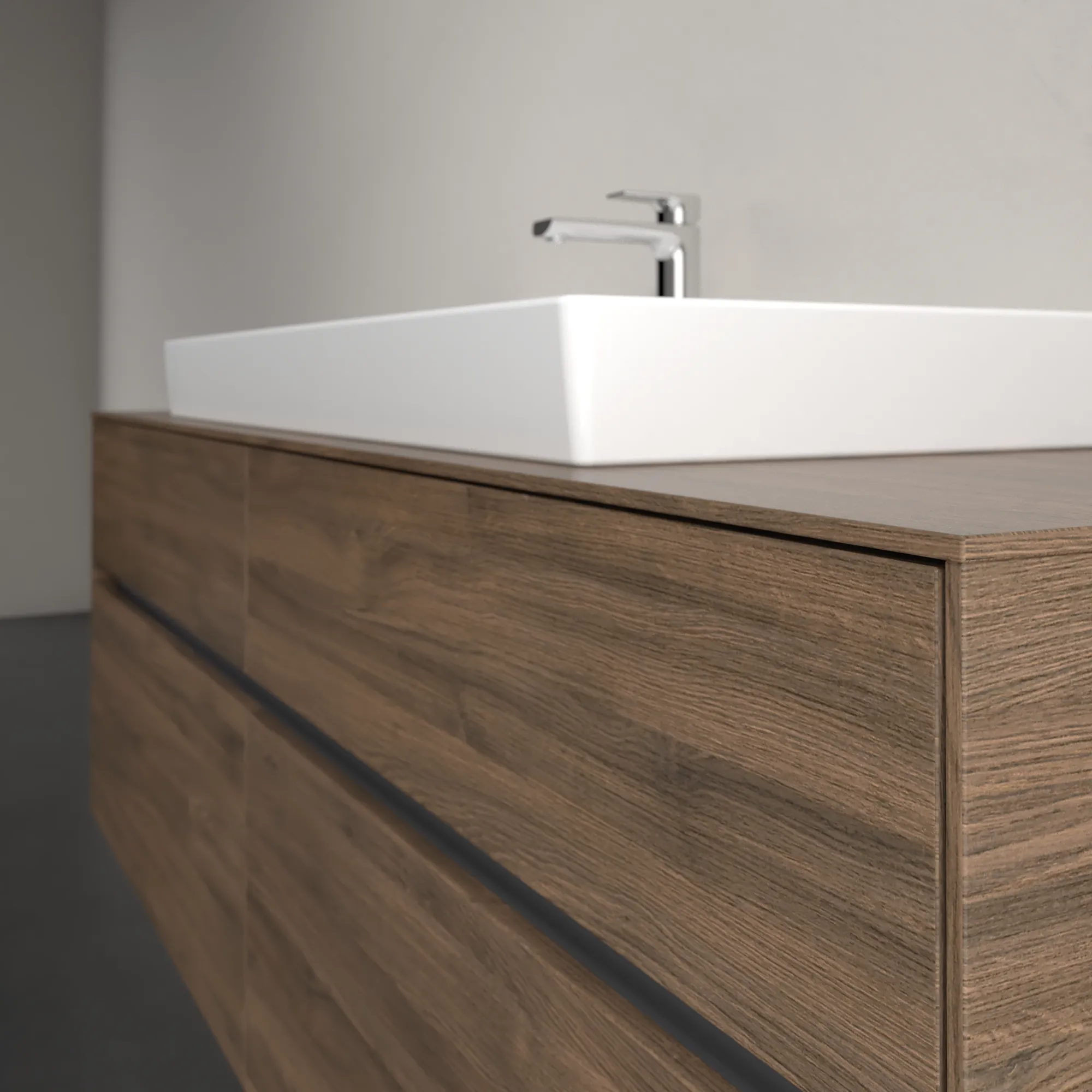 Villeroy & Boch Waschtischunterschrank „Collaro“ 1600 × 548 × 500 mm Arizona Oak, ohne Beleuchtung, für Becken mittig