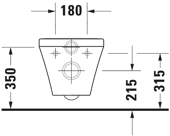 Wand-WC DuraStyle 620 mm Tiefspüler, rimless, Durafix, weiß