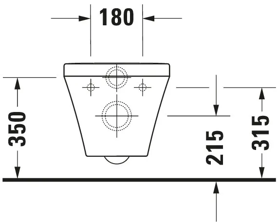 Wand-Tiefspül-WC „DuraStyle“ 37 × 35 × 62 cm, Befestigung verdeckt, ohne Spülrand