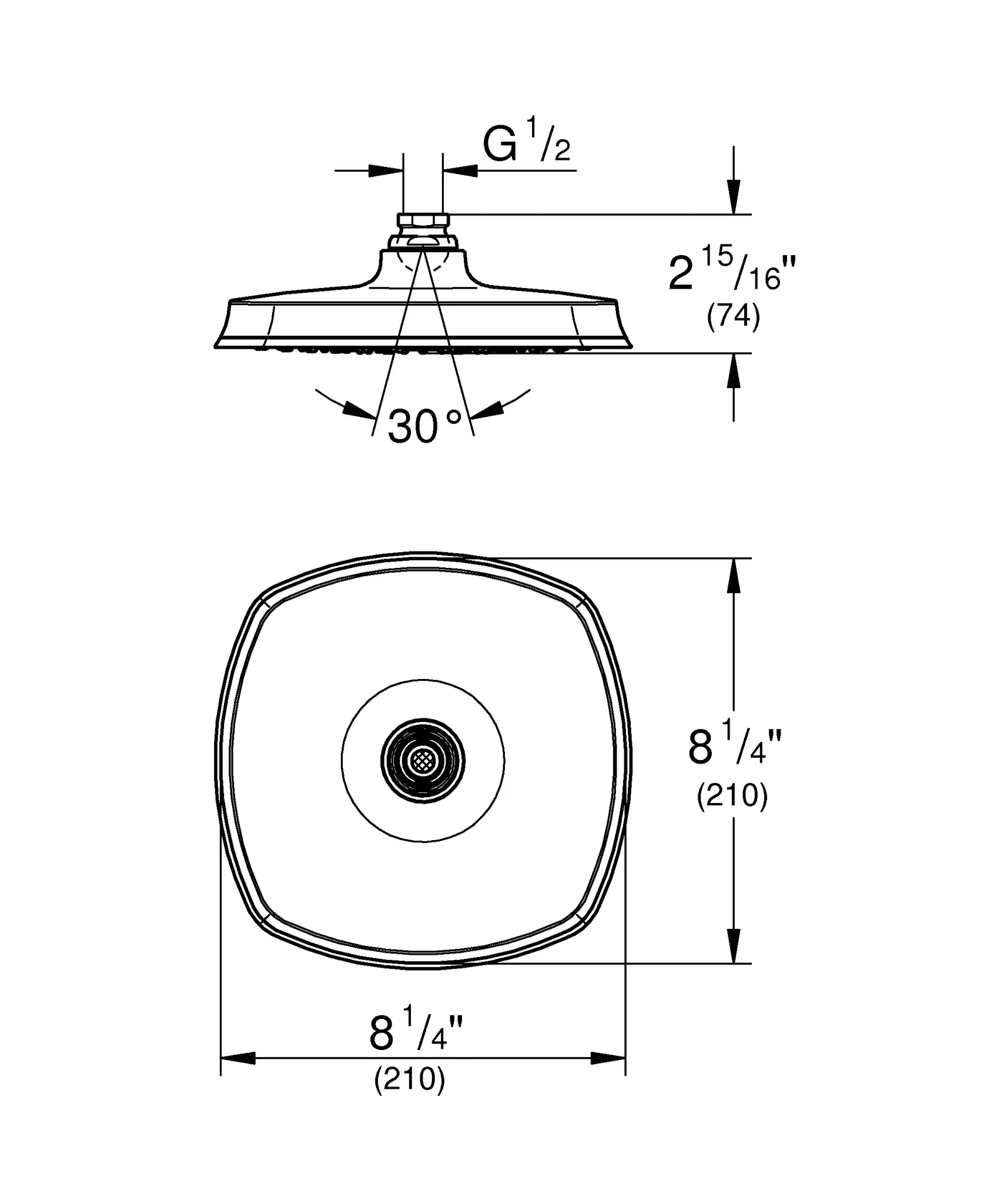Grohe Grandera 210 Kopfbrause Rainshower 26898, chrom Grohe Grandera 210 Kopfbrause Rainshower 26898, chrom