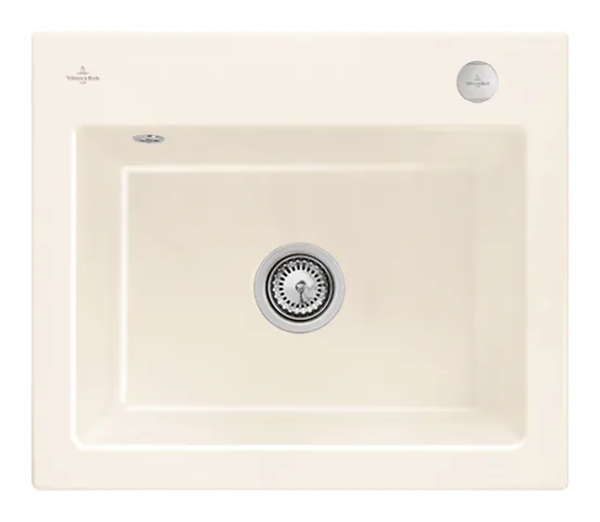 Villeroy & Boch Einbau-Küchenspülbecken „Subway“ 60 S 600 × 510 × 220 mm, für Becken mittig in Crema