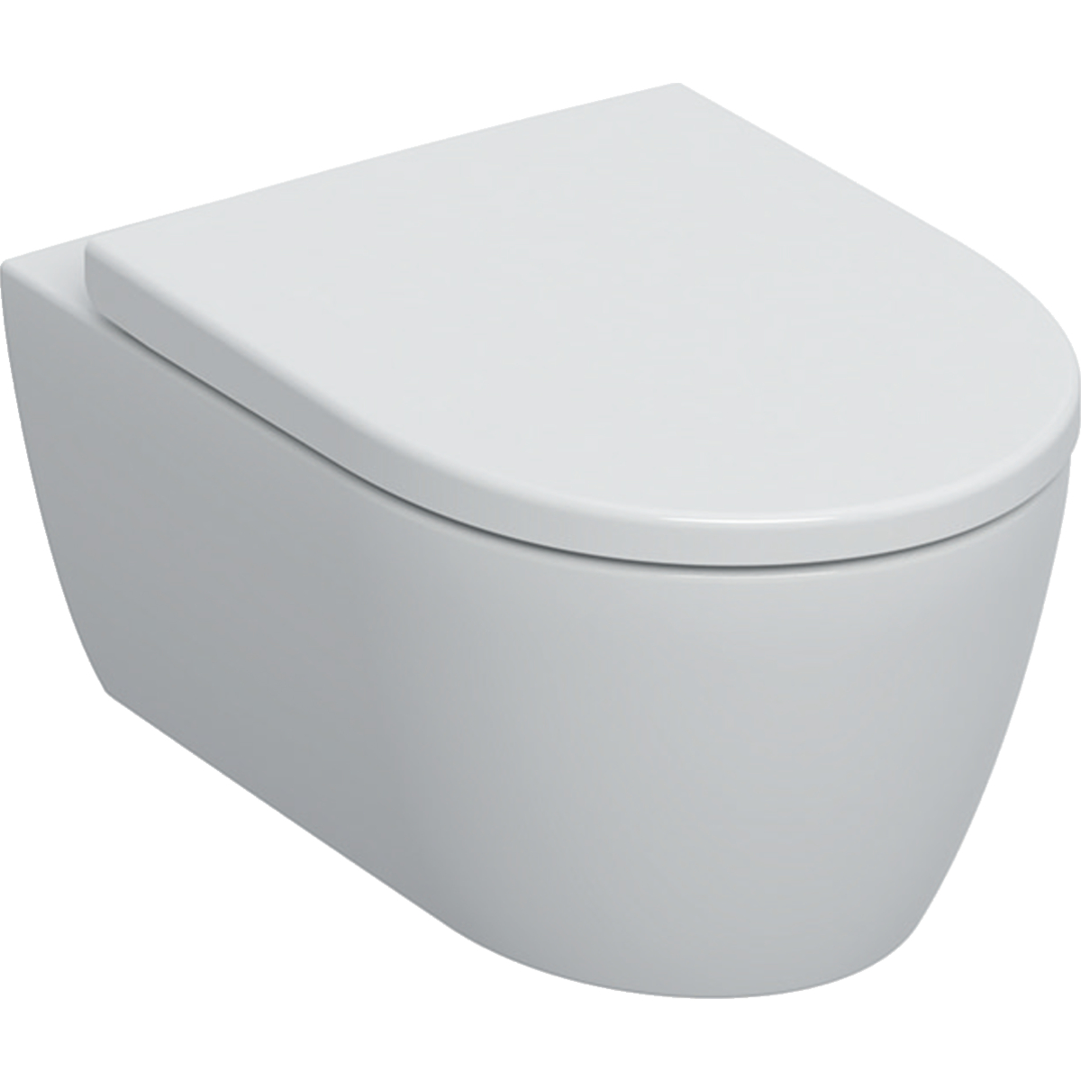 Wand-Tiefspül-WC Set mit WC-Sitz „iCon“ geschlossene Form 36 × 37,5 × 53 cm, ohne Spülrand, Soft Closing