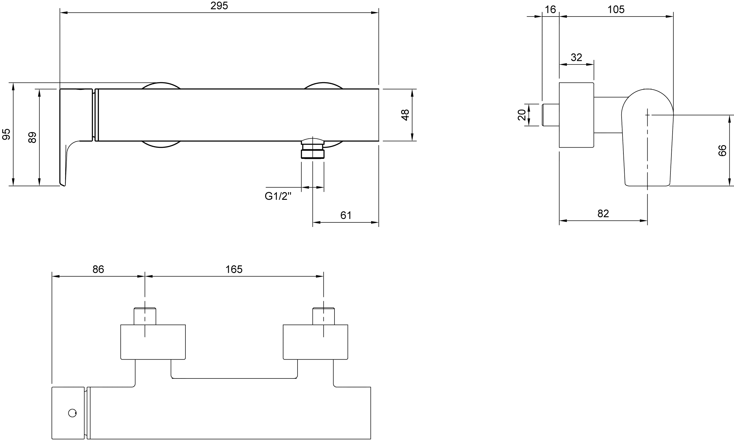 Duscharmatur „Liberty“ 10,5 cm in Chrom Duscharmatur „Liberty“ 10,5 cm in Chrom