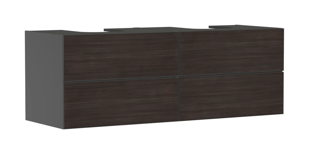 Hansgrohe Xevolos E Waschtischunterschrank Schiefergrau Matt 1570x550 mm mit 4 Schubkästen, griff- und geräuschlos