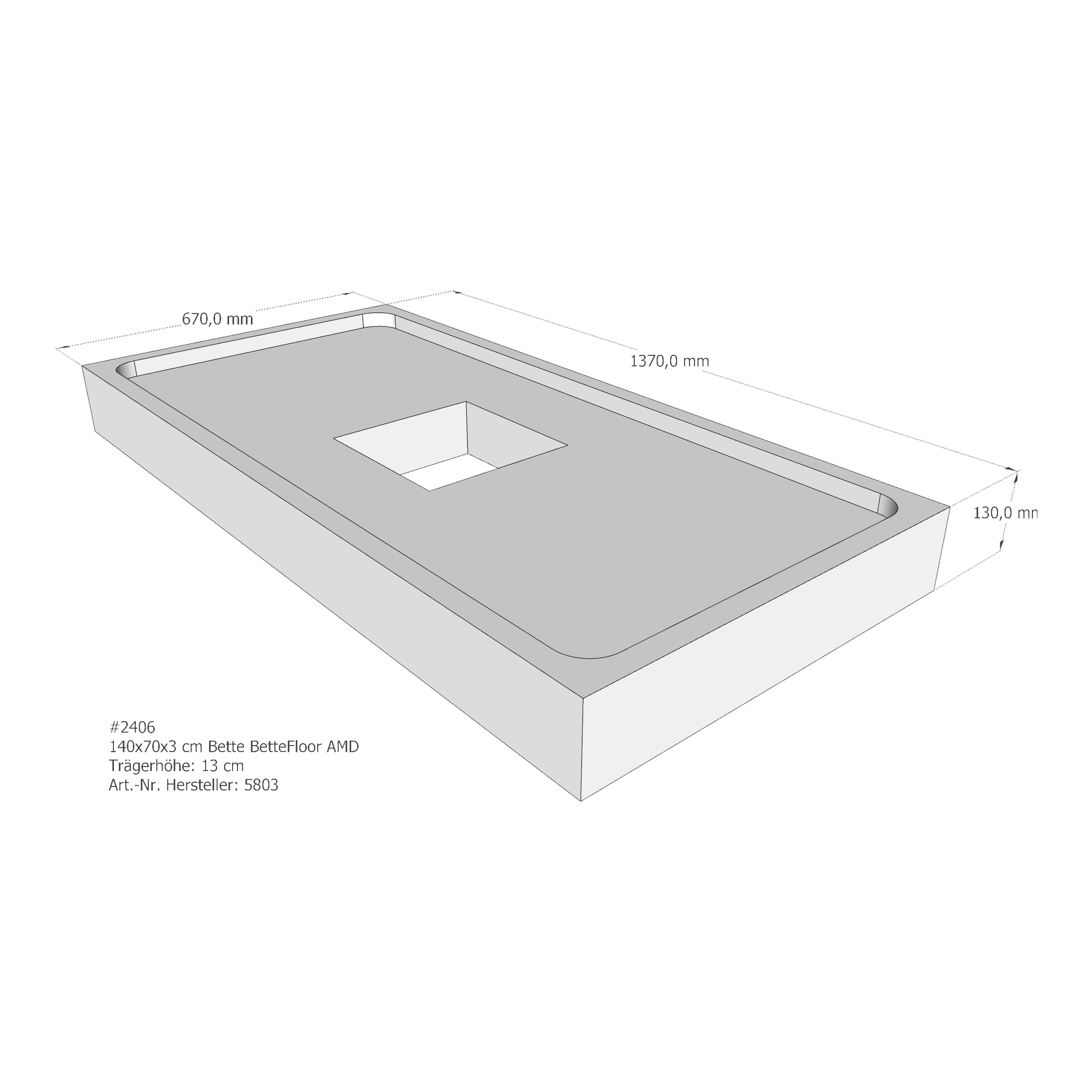 Duschwannenträger für Bette Floor 140 × 70 × 3 cm Breite: 70 cm / Länge: 140 cm Duschwannenträger für Bette Floor 140 × 70 × 3 cm Breite: 70 cm / Länge: 140 cm