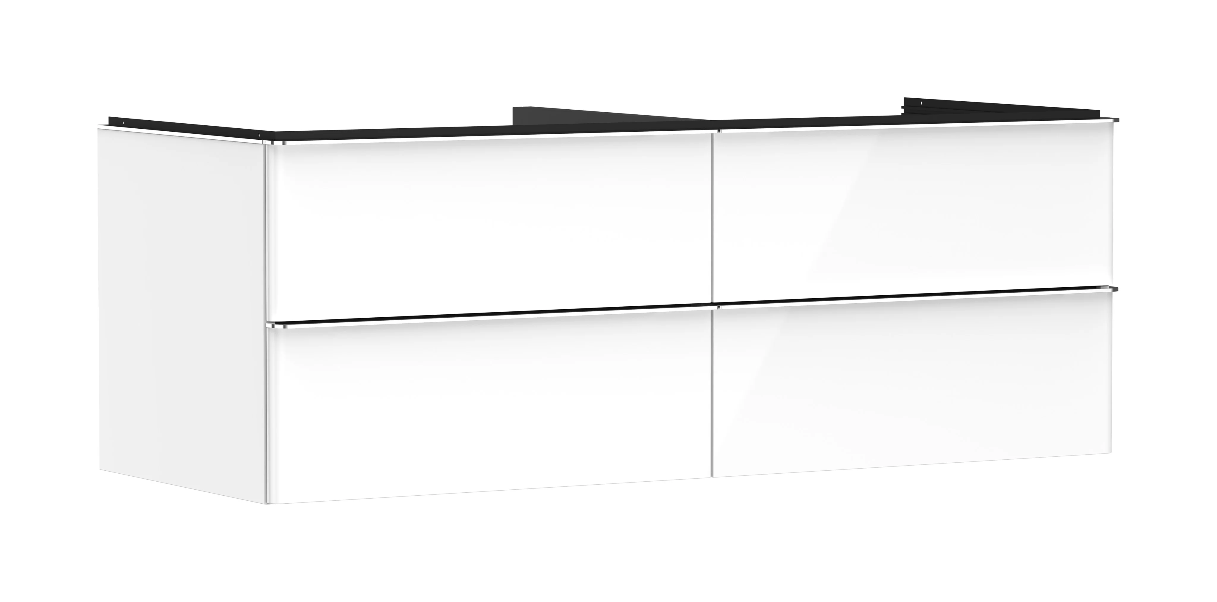 Hansgrohe Xelu Q Waschtischunterschrank, weiß hochglanz, 1360 x 540 mm, 4 Schubkästen, mit Griffleiste und SoftClose, vormontiert