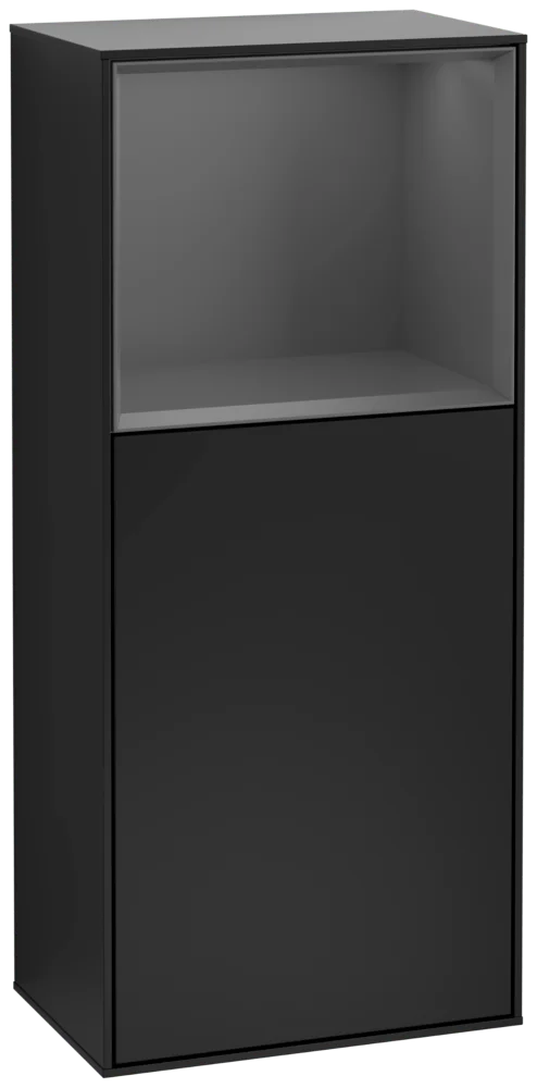 Villeroy & Boch Finion Seitenschrank, eckig, Black Matt Lacquer / Anthracite Matt Lacquer, 418 x 936 x 270 mm, mit Beleuchtung und Push-to-open Funktion Villeroy & Boch Finion Seitenschrank, eckig, Black Matt Lacquer / Anthracite Matt Lacquer, 418 x 936 x 270 mm, mit Beleuchtung und Push-to-open Funktion
