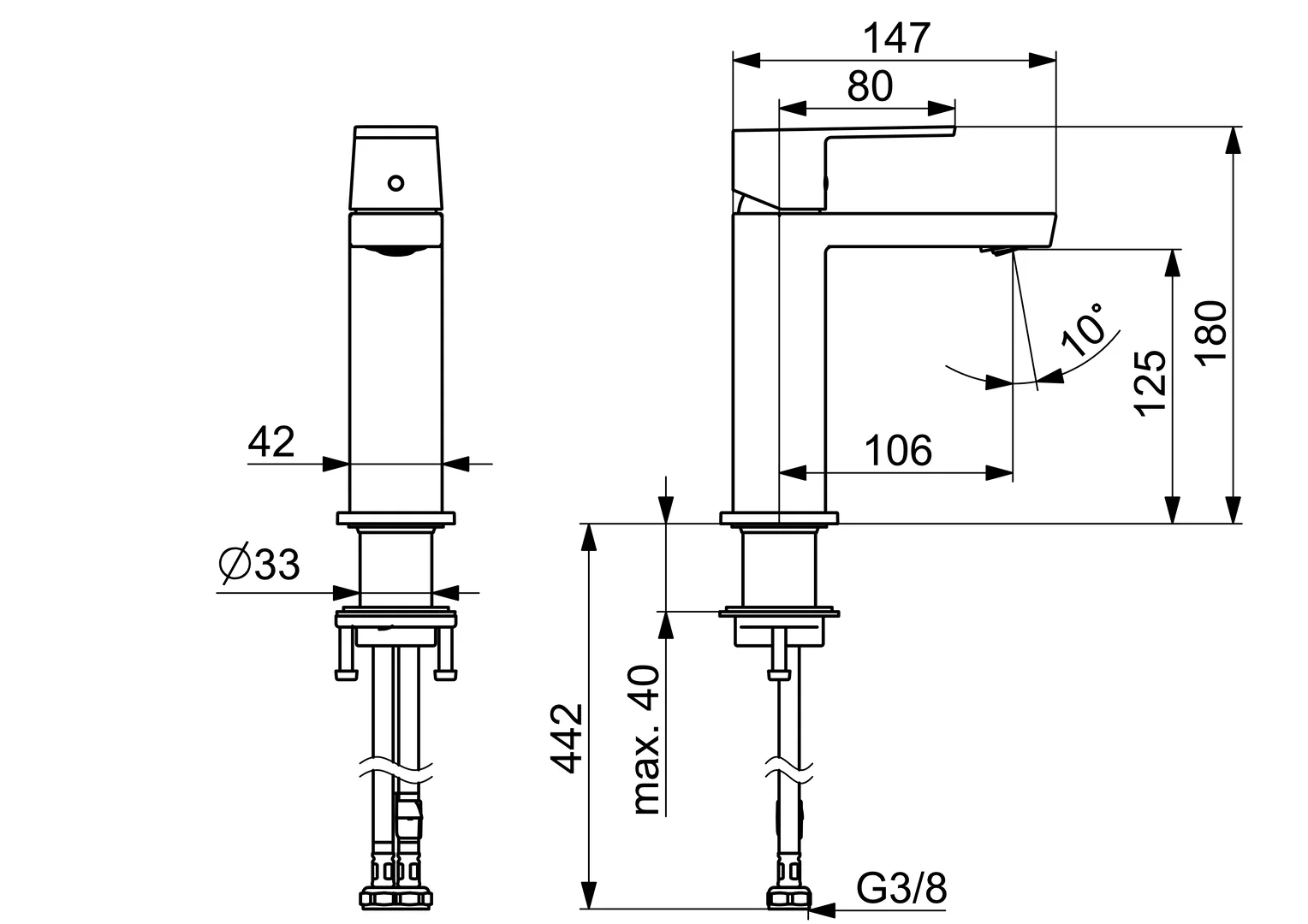HansaSTELA Waschtischarmatur HansaSTELA 2021, Einhebelmischer, Ausladung 174mm, Chrom HansaSTELA Waschtischarmatur HansaSTELA 2021, Einhebelmischer, Ausladung 174mm, Chrom