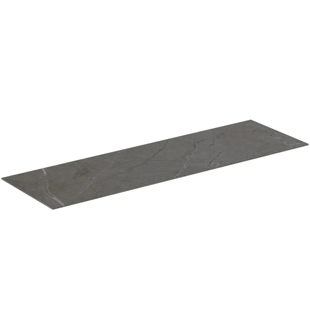 Waschtischplatte Conca, aus Keramik, 1202x373x6mm, Marmor Noir Desir