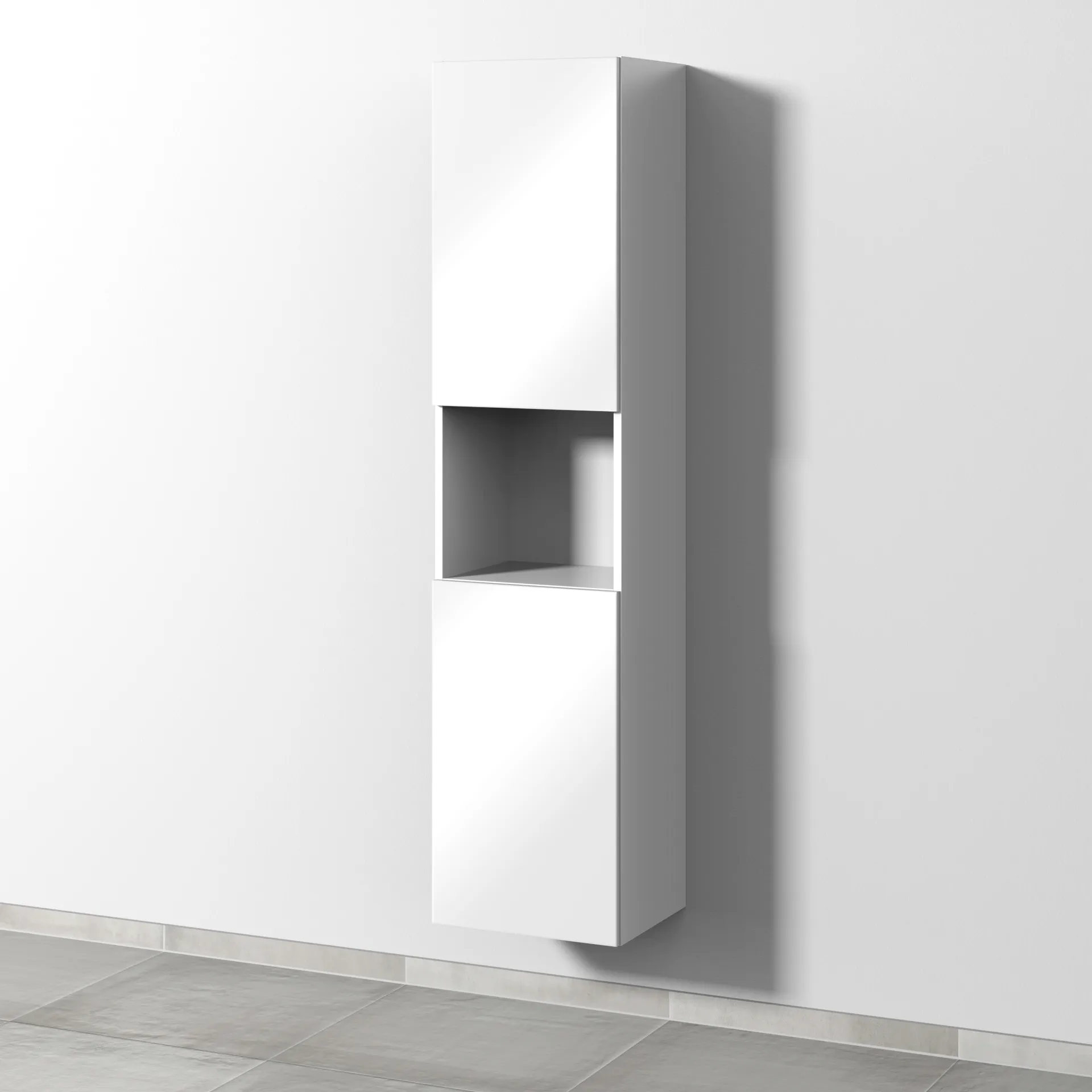 Sanipa Hochschrank „3way“ 400 × 1700 × 345 mm Anschlag links, in Weiß (glanz), Anschlag links