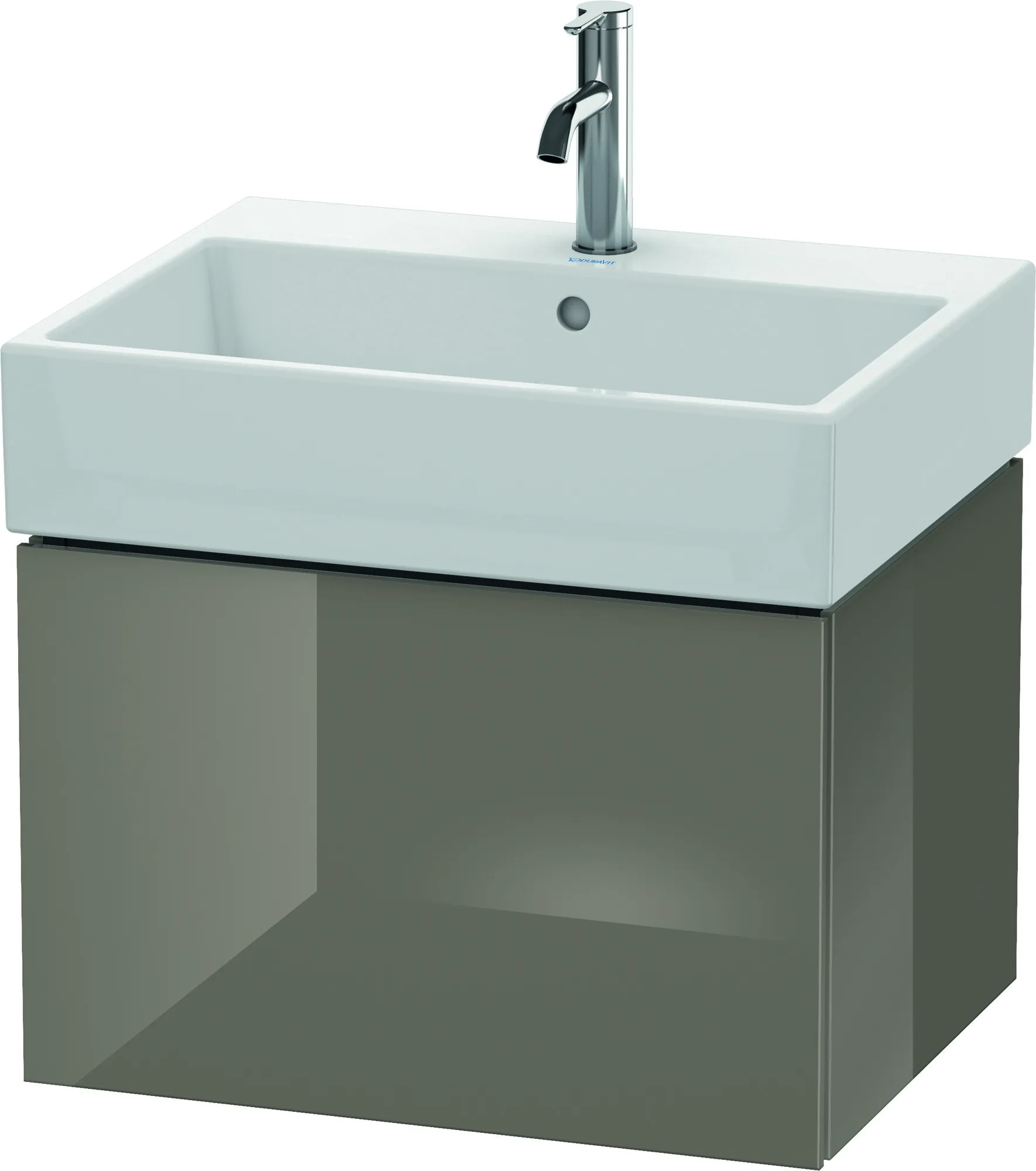 Duravit Waschtischunterschrank wandhängend „L-Cube“ 58,4 × 39,4 × 45,9 cm Flannel Grey Hochglanz