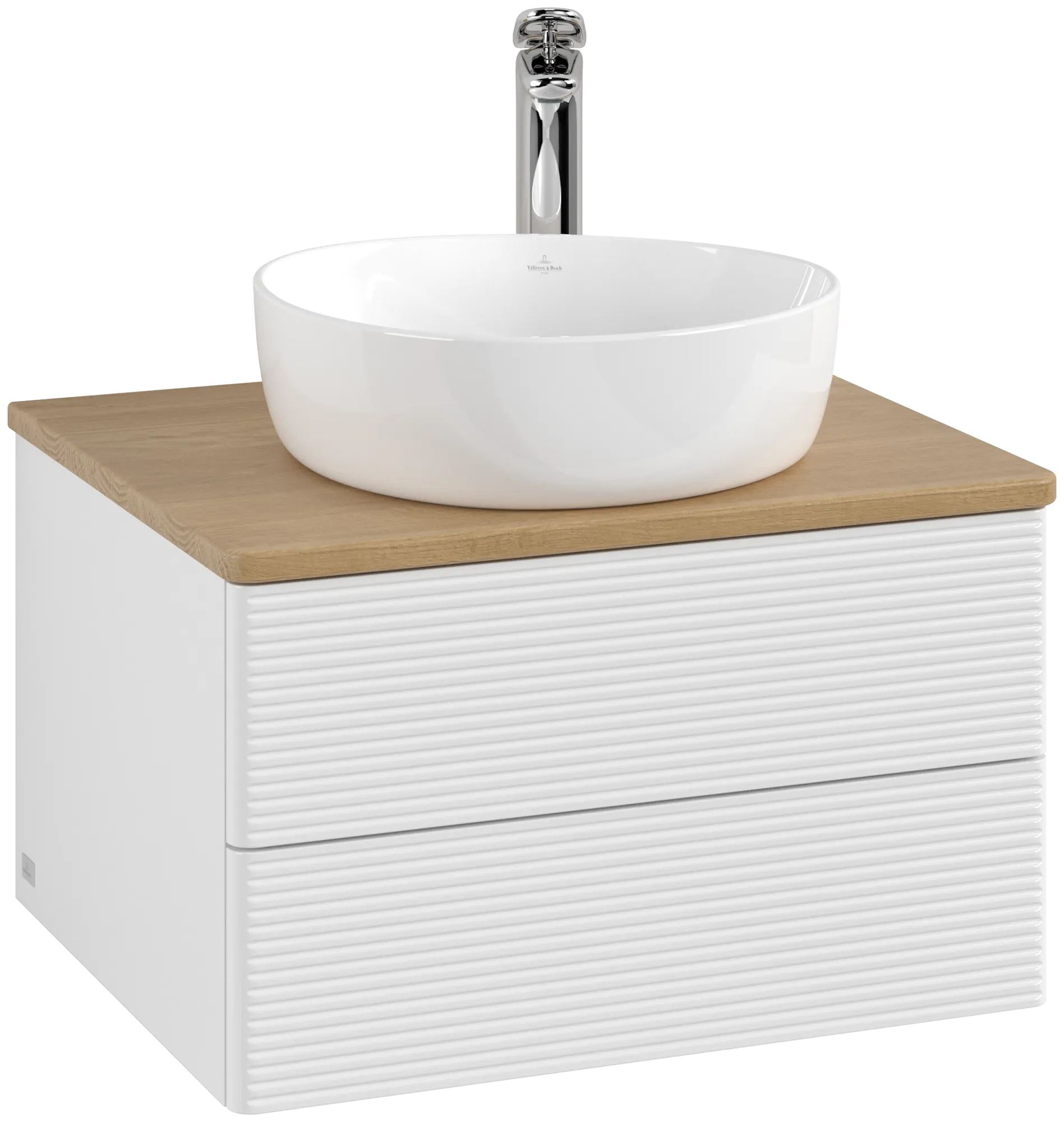 Villeroy & Boch Antao Waschbeckenunterschrank K18_5, 600x360x500 mm, Glossy White Lacquer / Honey Oak