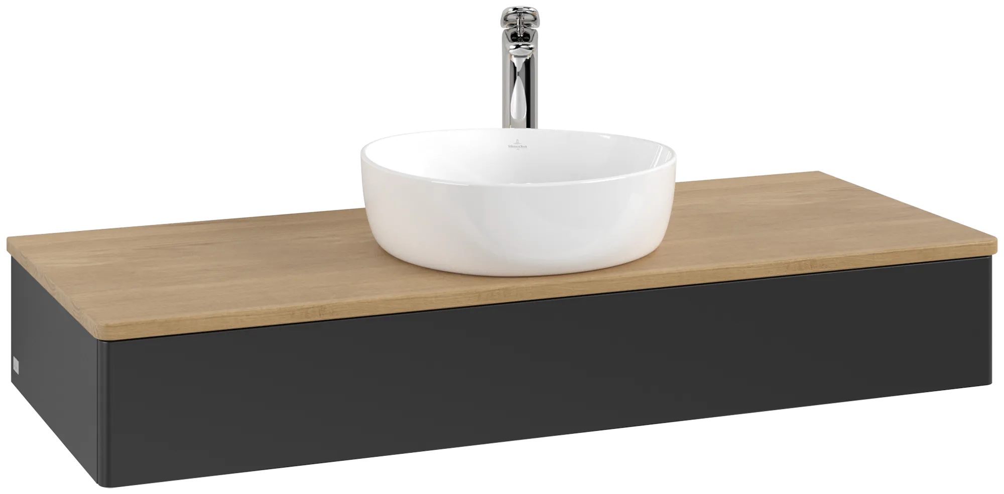 Villeroy & Boch Antao Waschbeckenunterschrank L10_5 1200x190x500mm Black Matt Lacquer / Honey Oak