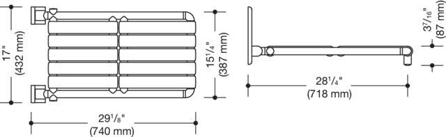 Wannenklappsitz (USA) B:15 1/4 inch,T:29 1/8 inch Wannenklappsitz (USA) B:15 1/4 inch,T:29 1/8 inch