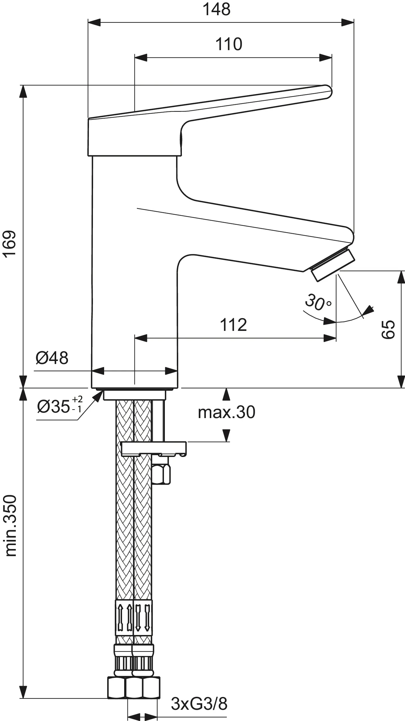 Waschtischarmatur Ceraplus Niederdruck ohne Ablaufgarnitur Ausladung 112mm Chrom Waschtischarmatur Ceraplus Niederdruck ohne Ablaufgarnitur Ausladung 112mm Chrom