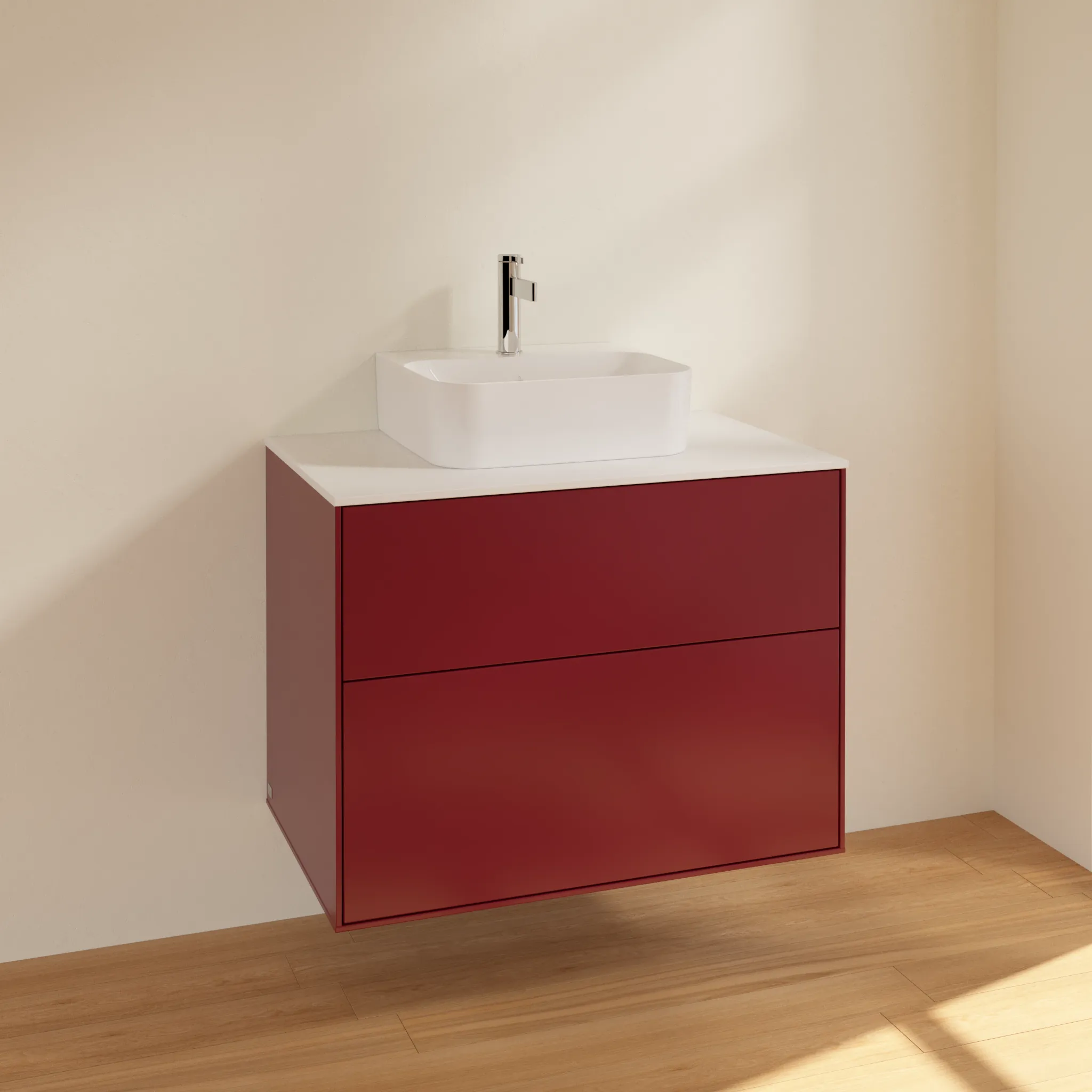 Villeroy & Boch Waschtischunterschrank „Finion“ für Schrankwaschtisch 80 × 60,3 × 50,1 cm 2 Schubladen, für Waschtischposition mittig mittig