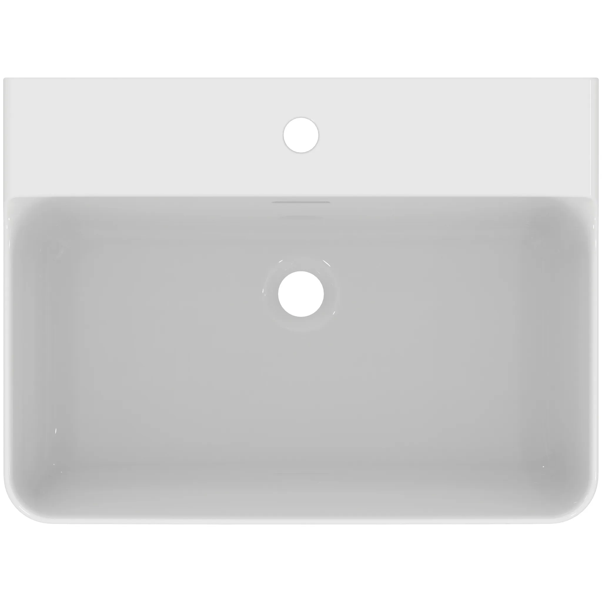 Waschbecken „Conca“ 60 × 45 × 16,5 cm, Hahnlochposition mittig in Weiß